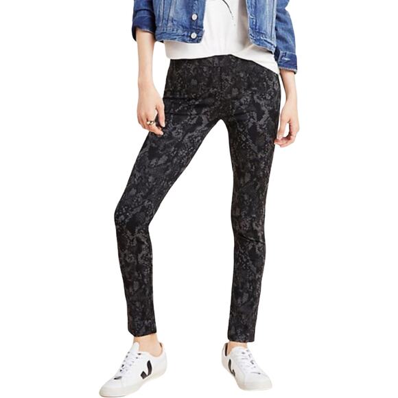 NWT ANTHROPOLOGIE Sanctuary snakeskin reptile black ponte knit legging Size XS - Picture 2 of 8